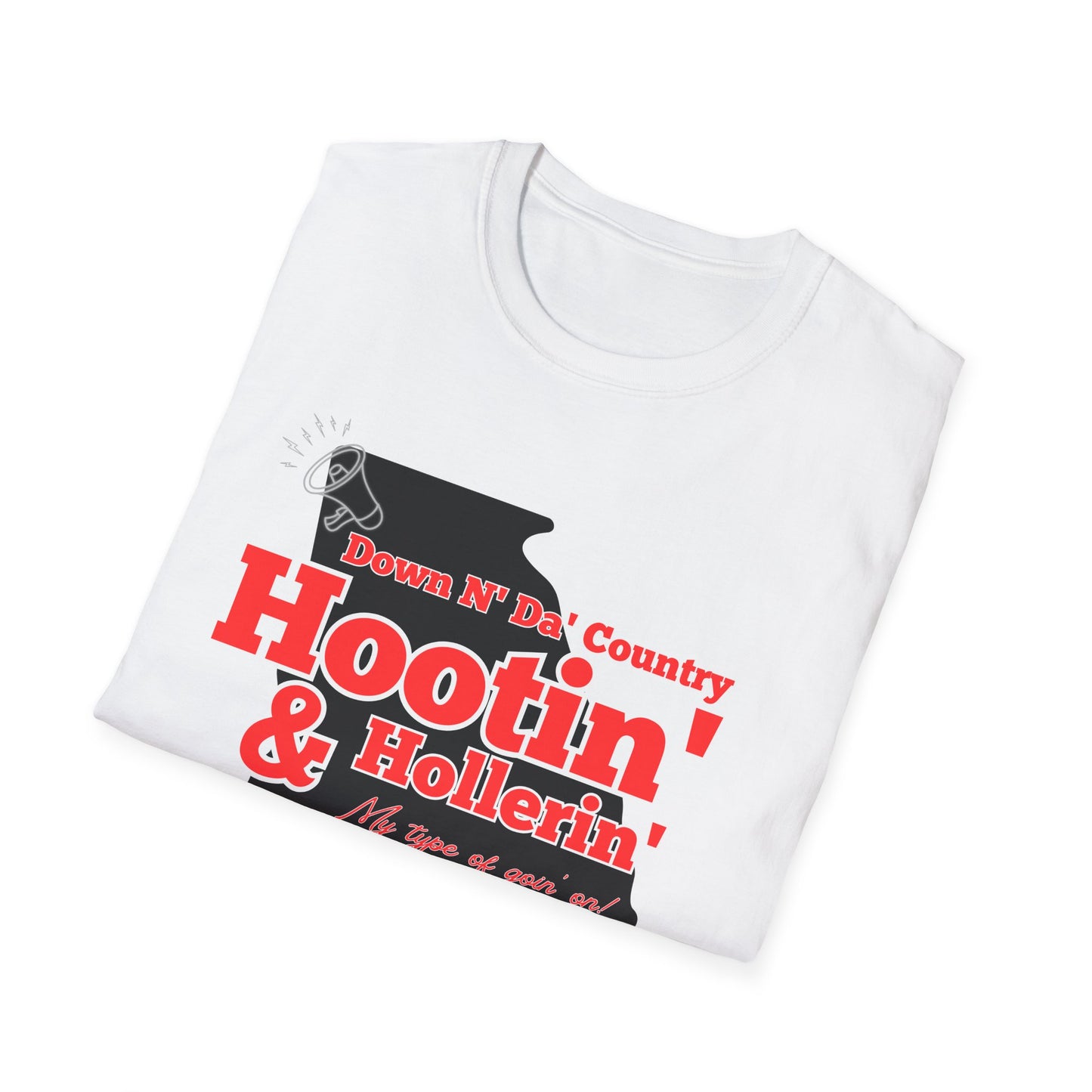 Hootin'& Hollerin' - Black - Unisex Softstyle T-Shirt, Casual Wear for Travel Lovers, Gift for Adventurers, Perfect for Road Trips, Summer Vibes